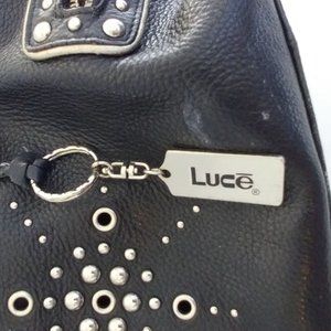 Black Leather Luce Shoulder Bag